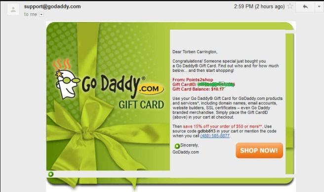 godaddy gift card