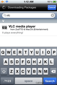 Search VLC in Cydia