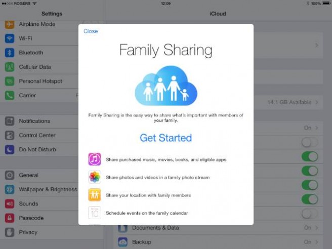 iOS 8 family sharing 